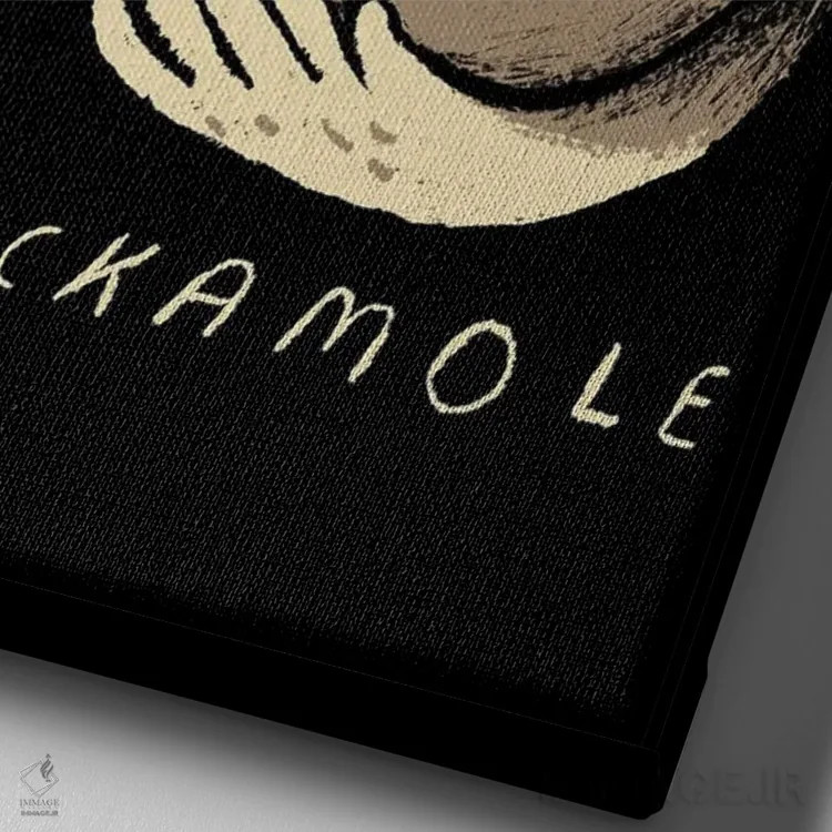 تابلو دکوراتیو آواکادو اردکی اثر لوئیس روسکوش - نمای نزدیک بافت بوم