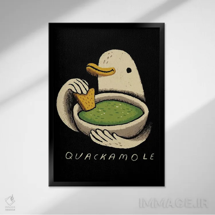 تابلو دکوراتیو آواکادو اردکی اثر لوئیس روسکوش - نمای قابدار مشکی