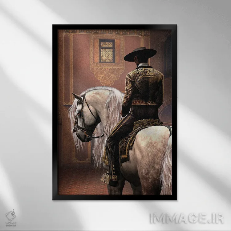 تابلو دکوراتیو ال کابایرو اثر لوری پرایندل - نمای قابدار مشکی