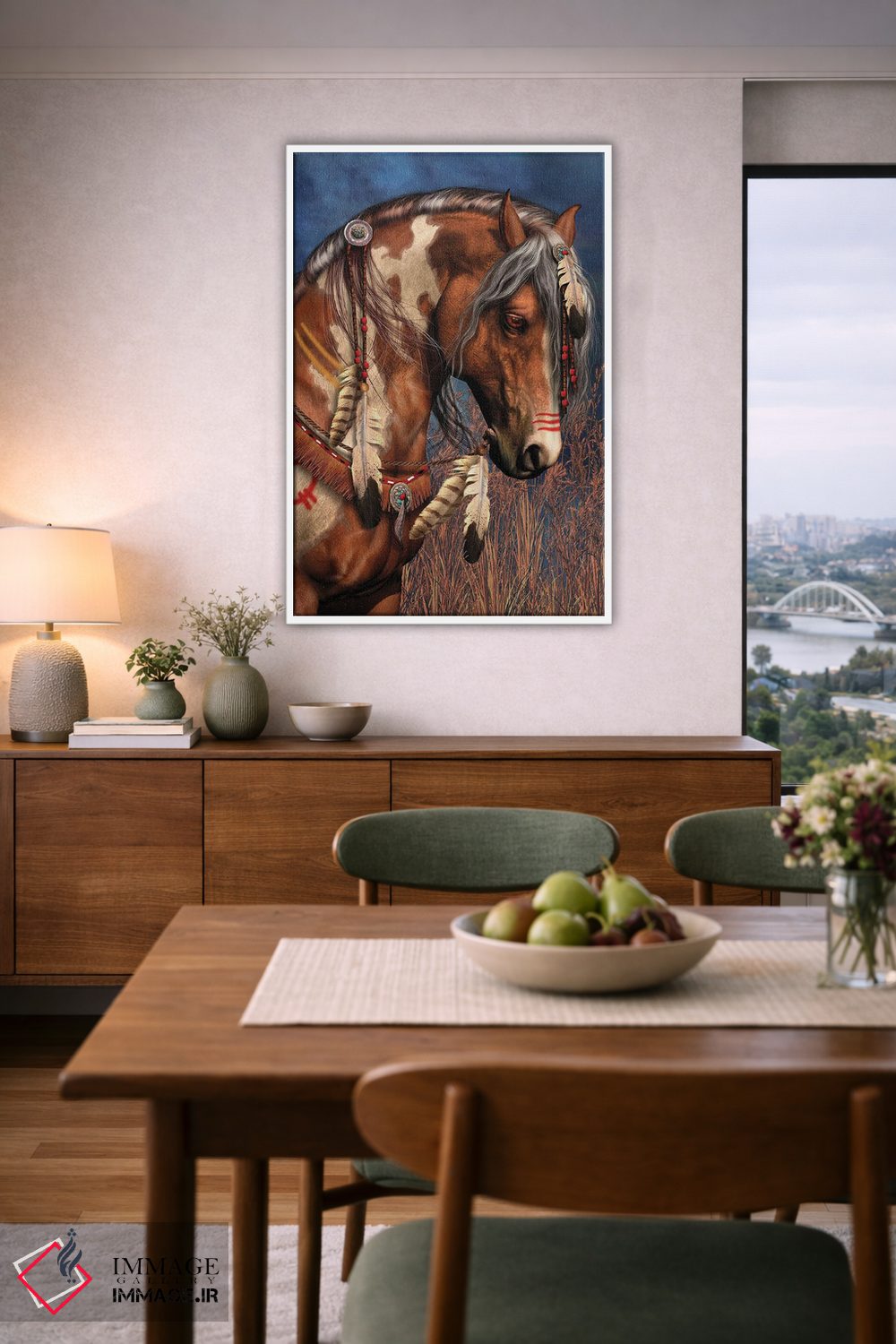 تابلو دکوراتیو اسب جنگی اثر لوری پرایندل - D6W