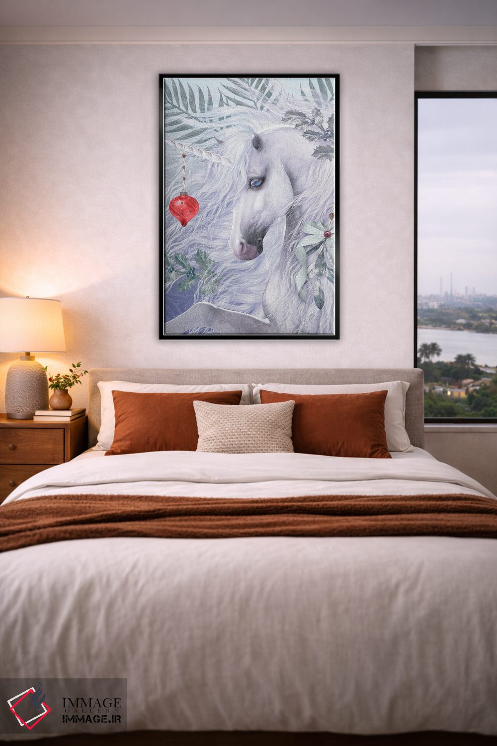 تابلو دکوراتیو تک شاخ کریسمسی اثر لوری پرایندل - D5B