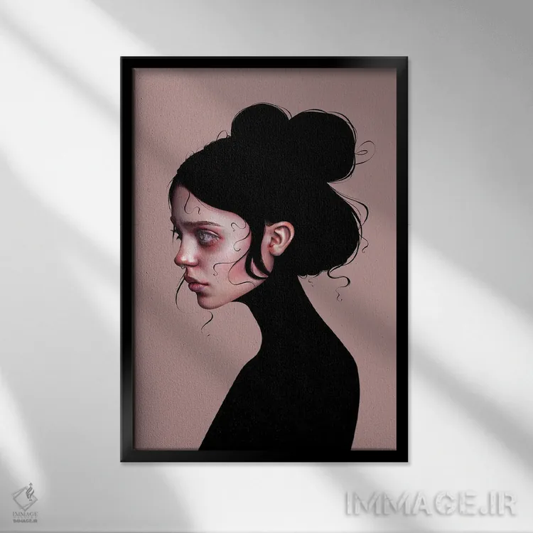 تابلو دکوراتیو دختر خیره اثر لورا اچ. روبین - نمای قابدار مشکی
