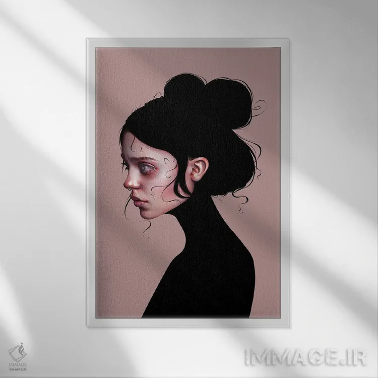 تابلو دکوراتیو دختر خیره اثر لورا اچ. روبین - نمای قابدار سفید