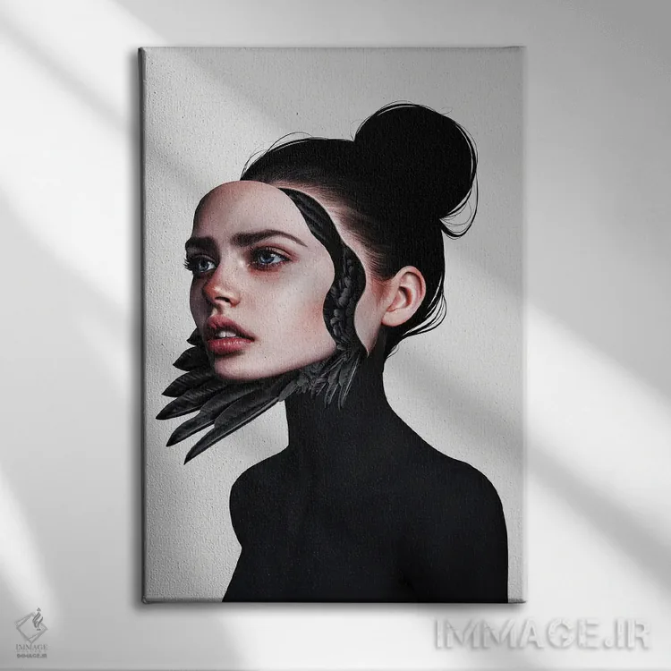 تابلو دکوراتیو پشت نقاب اثر لورا اچ. روبین - نمای روبهرو روی دیوار