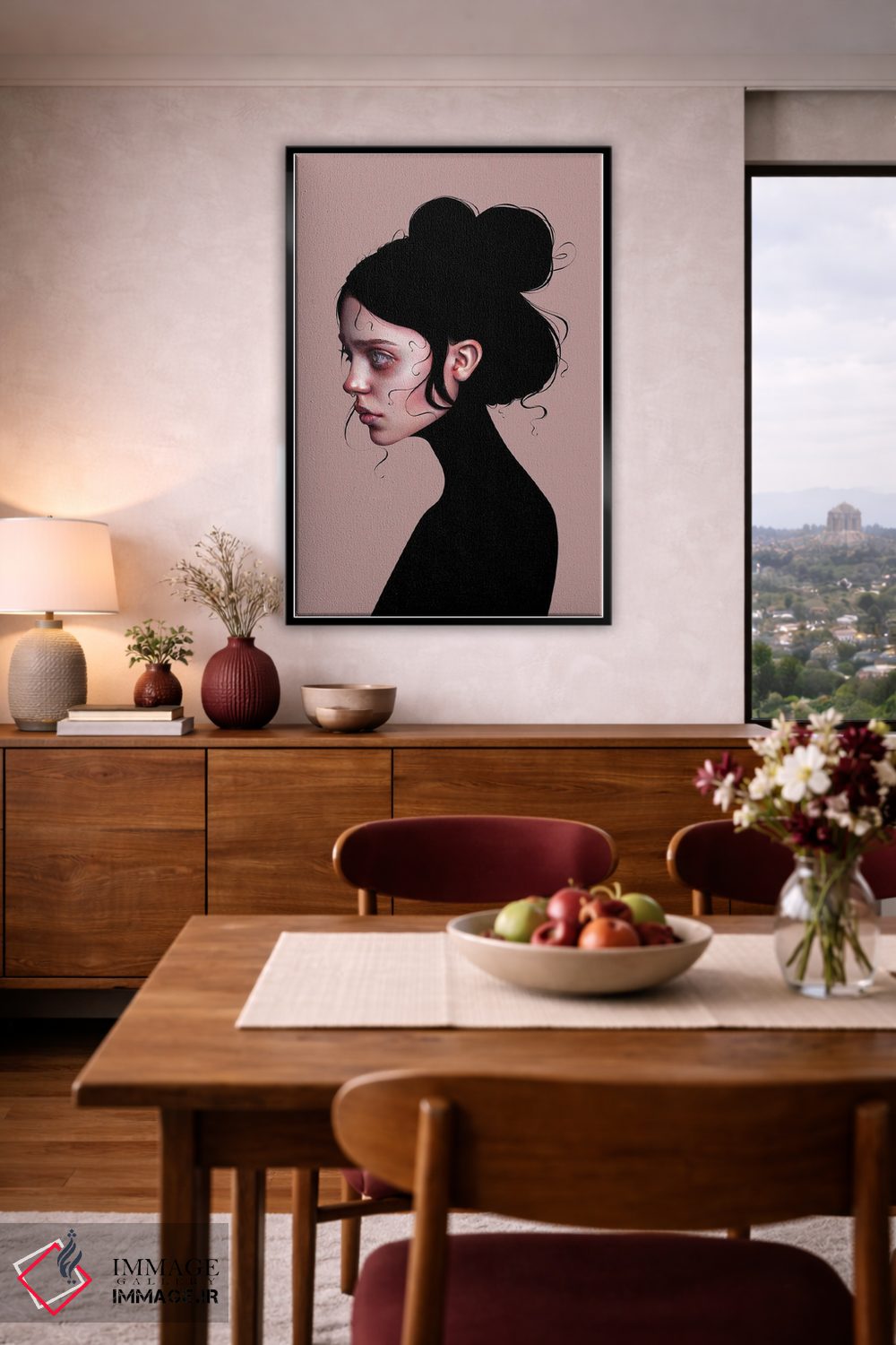 تابلو دکوراتیو دختر خیره اثر لورا اچ. روبین - D6B