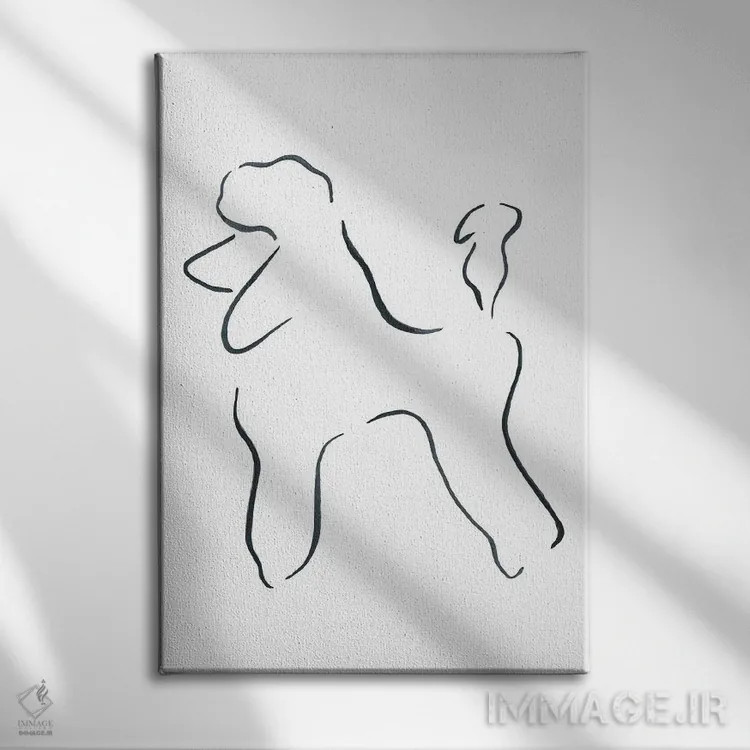 تابلو مینیمال پودل اثر لزلی بیشاپ - نمای روبهرو روی دیوار
