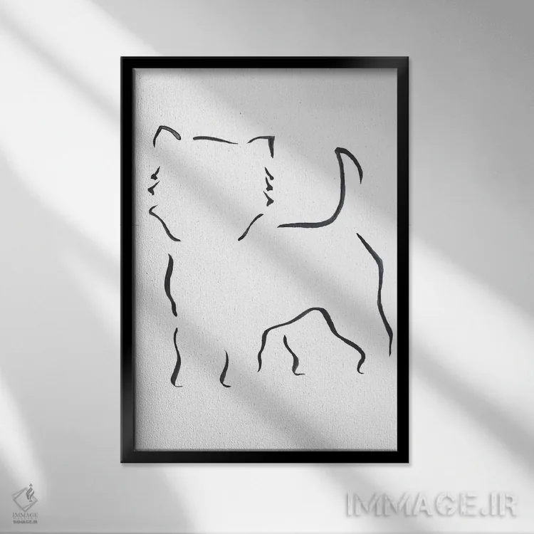 تابلو مینیمال تریر سفید وستهیلند اثر لزلی بیشاپ - نمای قابدار مشکی