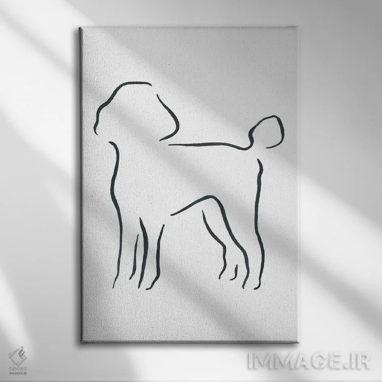 تابلو مینیمال پودل اثر لزلی بیشاپ - نمای روبهرو روی دیوار