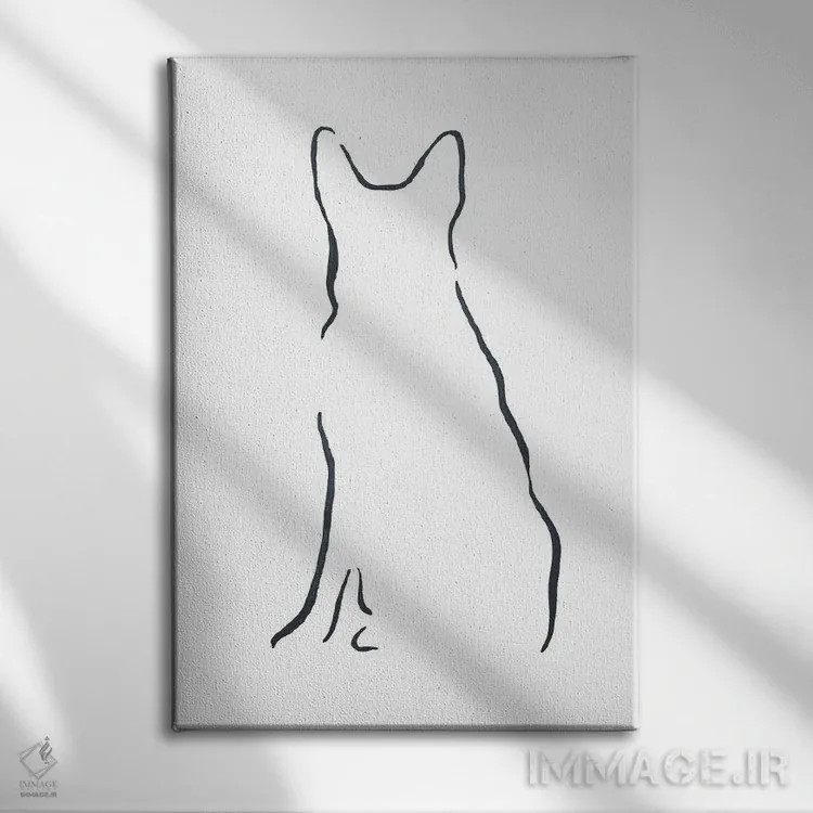 تابلو مینیمال ژرمن شپرد نشسته اثر لزلی بیشاپ - نمای روبهرو روی دیوار