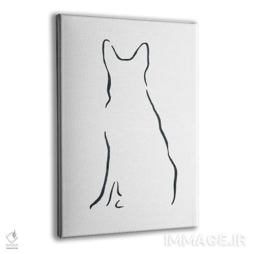 تابلو مینیمال ژرمن شپرد نشسته اثر لزلی بیشاپ - نمای پرسپکتیو محصول