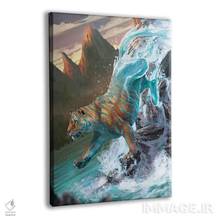 تابلو دکوراتیو ببر آبی اثر لوییز گلبی - نمای پرسپکتیو محصول