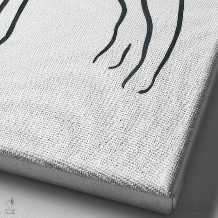 تابلو مینیمال پودل اثر لزلی بیشاپ - نمای نزدیک بافت بوم