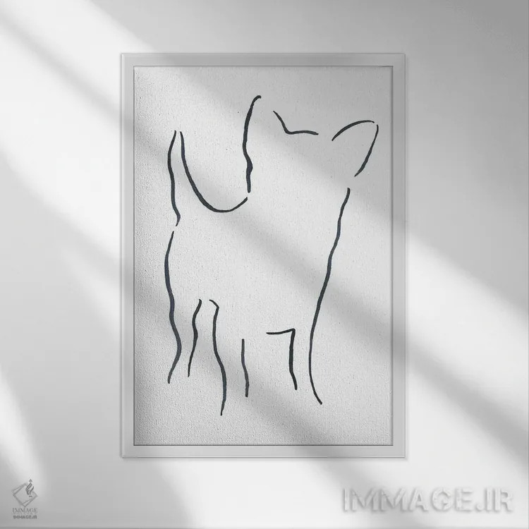 تابلو مینیمال چی واوا اثر لزلی بیشاپ - نمای قابدار سفید