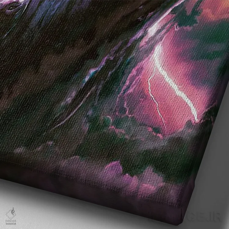 تابلو دکوراتیو رویاهای الکتریکی اثر لوییز گلبی - نمای نزدیک بافت بوم