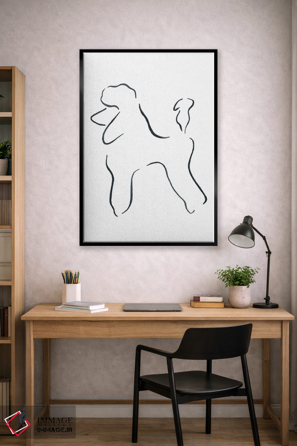 تابلو مینیمال پودل اثر لزلی بیشاپ - D2B