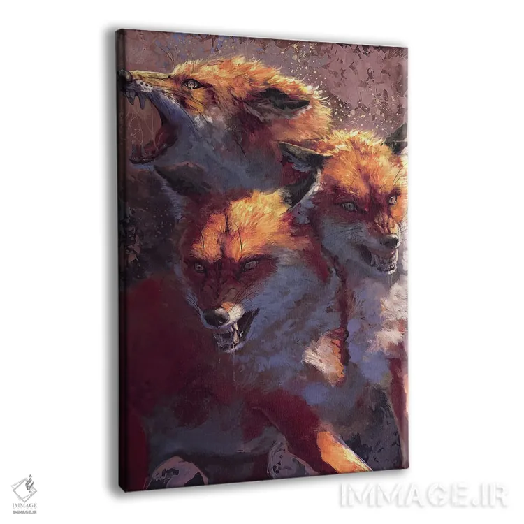 تابلو دکوراتیو روباه سه سر اثر لوییز گلبی - نمای پرسپکتیو محصول