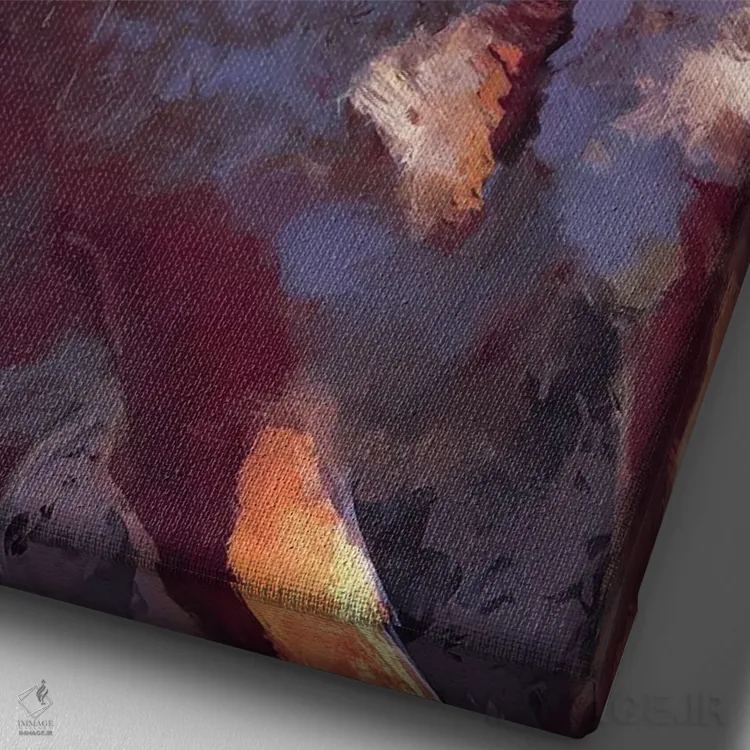 تابلو دکوراتیو روباه سه سر اثر لوییز گلبی - نمای نزدیک بافت بوم