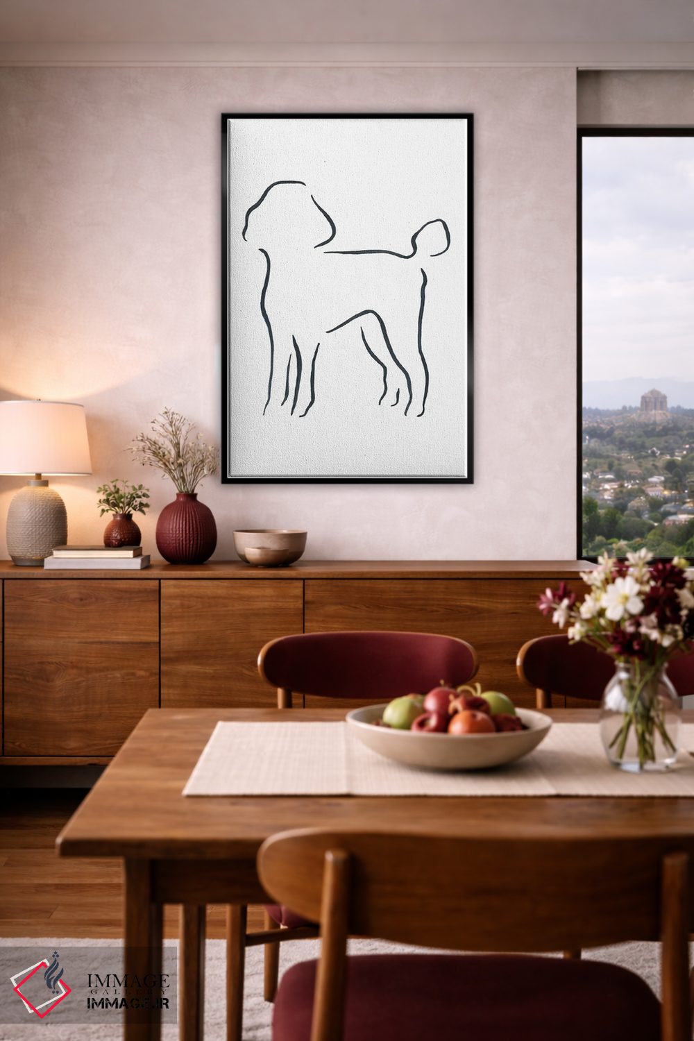 تابلو مینیمال پودل اثر لزلی بیشاپ - D5B