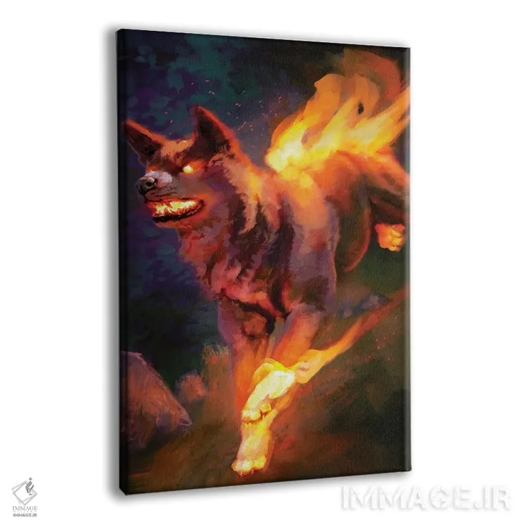تابلو دکوراتیو سگ آتشین اثر لوییز گلبی - نمای پرسپکتیو محصول