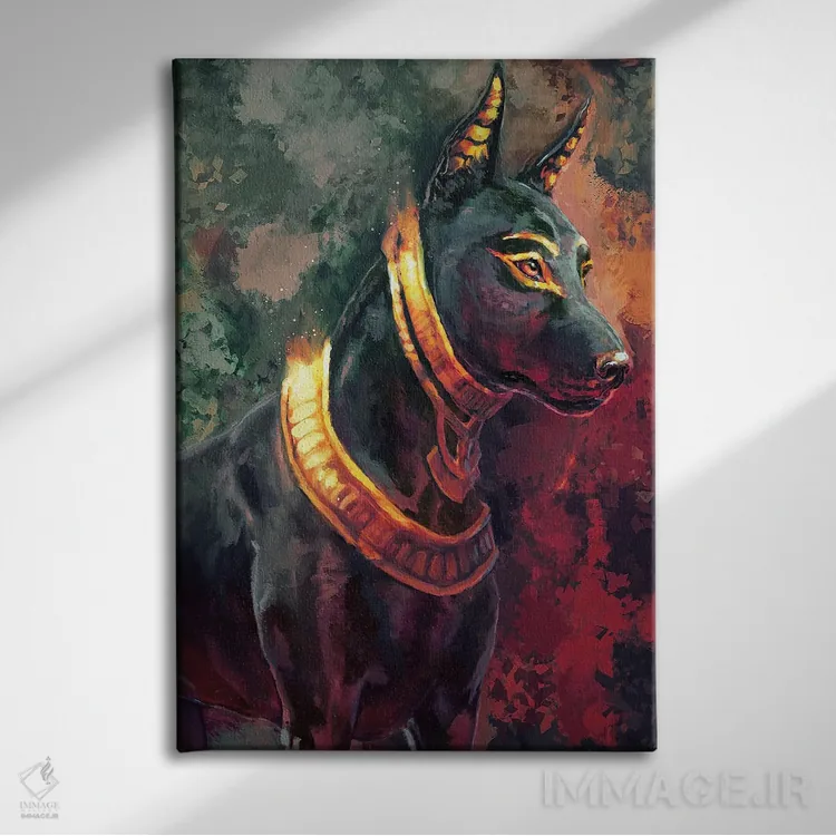 تابلو دکوراتیو آنووبیس اثر لوییز گلبی - نمای روبهرو روی دیوار