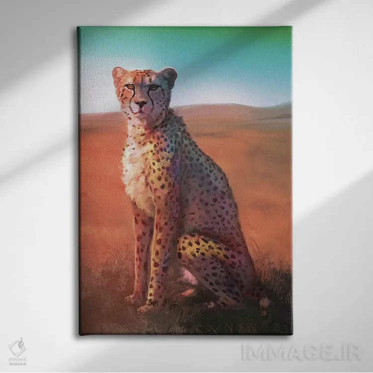 تابلو دکوراتیو یوزپلنگ ساوانا اثر لوییز گلبی - نمای روبهرو روی دیوار