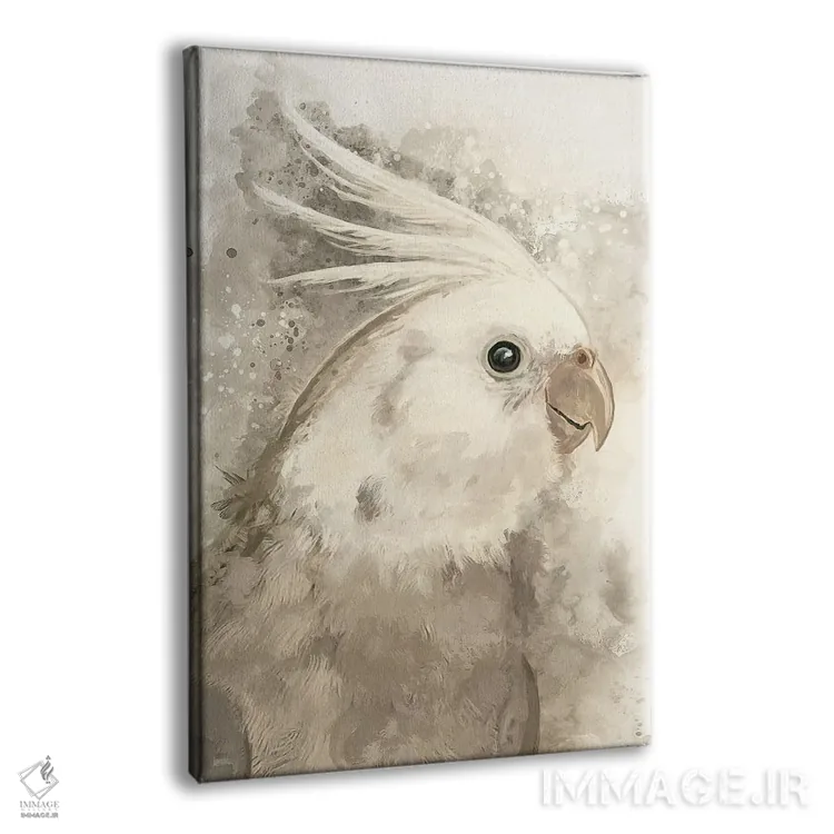 تابلو دکوراتیو کاکاتیل صورت سفید اثر لوییز گلبی - نمای پرسپکتیو محصول