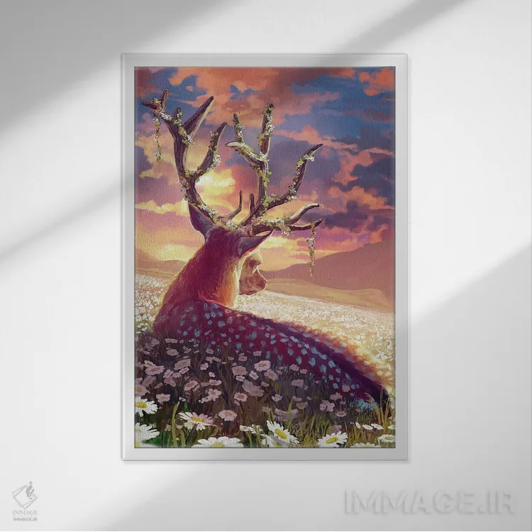 تابلو دکوراتیو دشت گل های مروارید اثر لوییز گلبی - نمای قابدار سفید