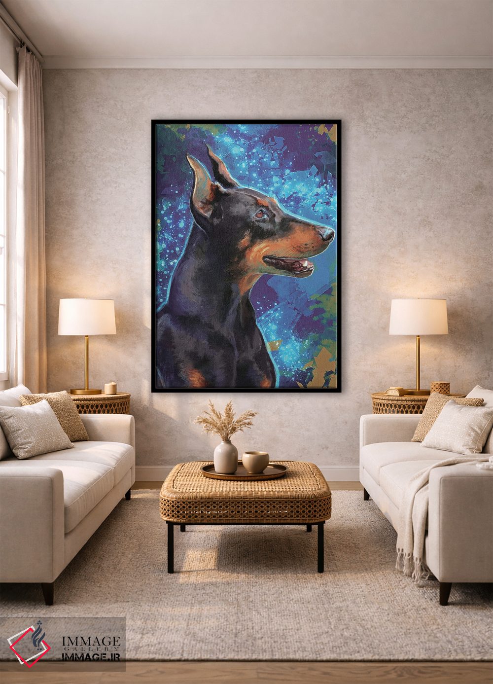 تابلو دکوراتیو دوبرمن اثر لوییز گلبی - D2B