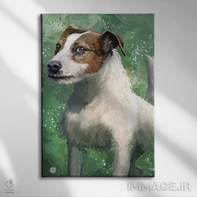 تابلو دکوراتیو جک راسل اثر لوییز گلبی - نمای روبهرو روی دیوار