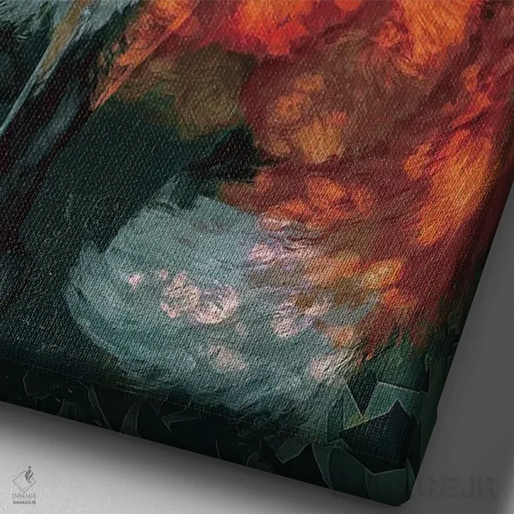 تابلو دکوراتیو روباه شاد اثر لوییز گلبی - نمای نزدیک بافت بوم