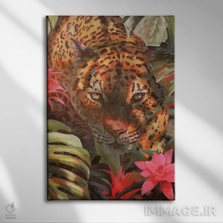 تابلو دکوراتیو شکارچی گرمسیری اثر لوییز گلبی - نمای روبهرو روی دیوار