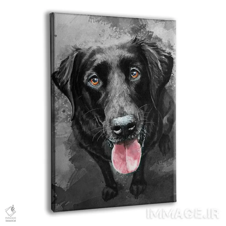 تابلو دکوراتیو لابرادور مشکی اثر لوییز گلبی - نمای پرسپکتیو محصول