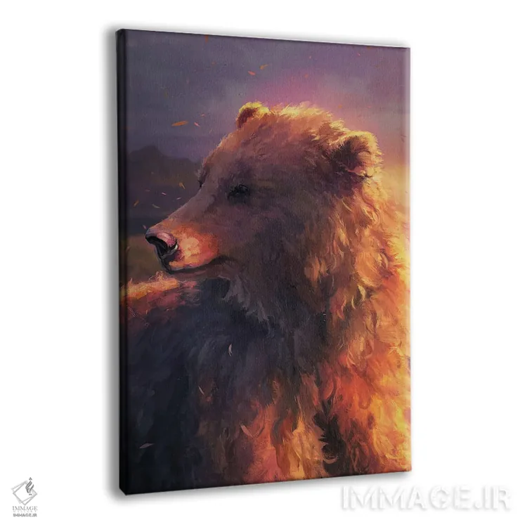 تابلو دکوراتیو خرس قهوه ای مارسیکا اثر لوییز گلبی - نمای پرسپکتیو محصول