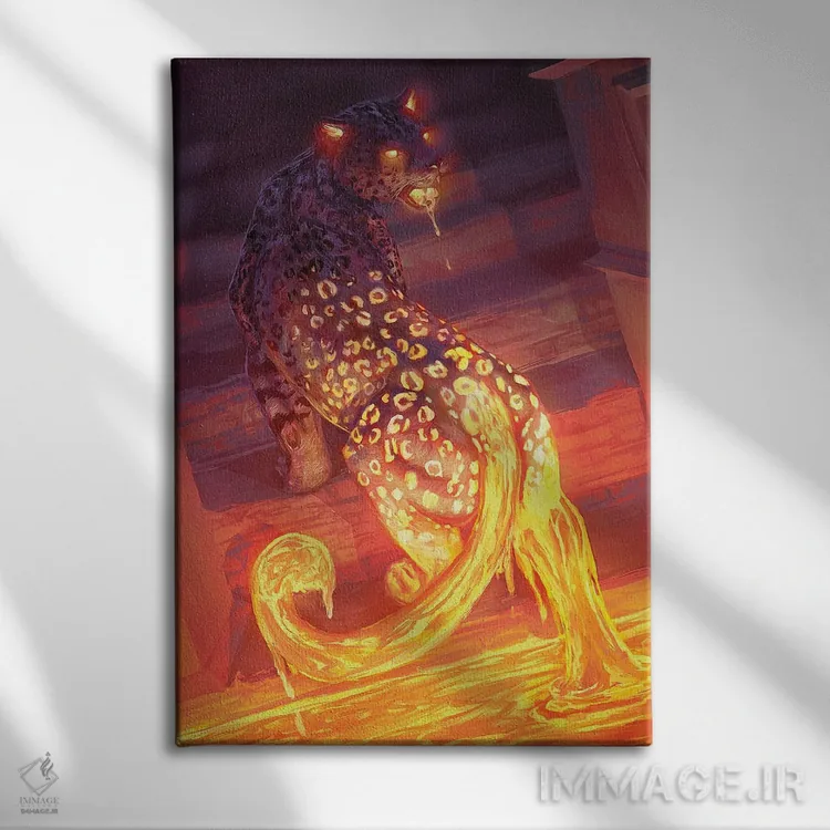 تابلو دکوراتیو پلنگ گدازه اثر لوییز گلبی - نمای روبهرو روی دیوار