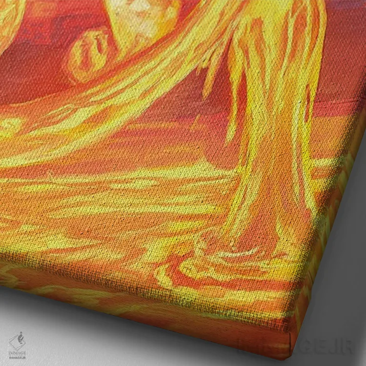 تابلو دکوراتیو پلنگ گدازه اثر لوییز گلبی - نمای نزدیک بافت بوم