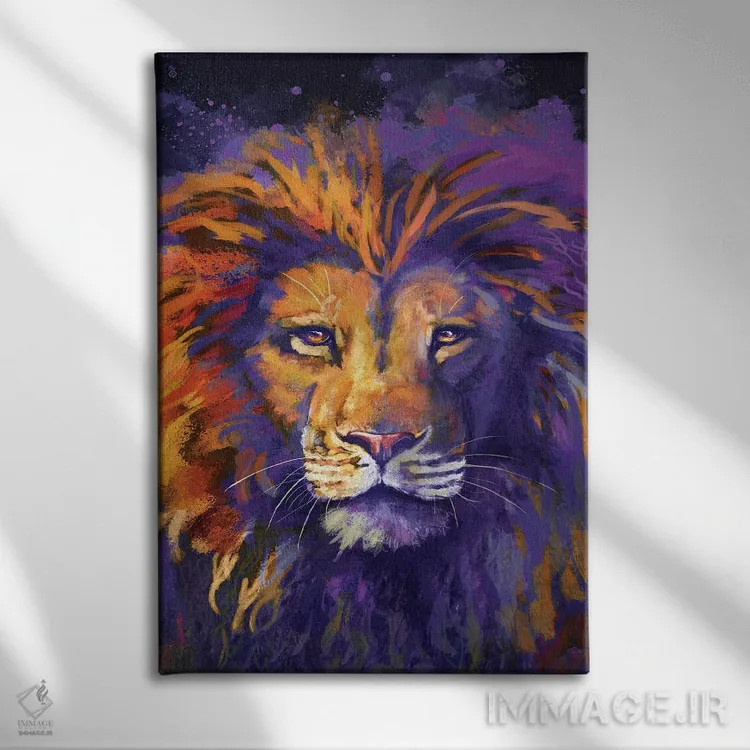 تابلو دکوراتیو شاه شیرها اثر لوییز گلبی - نمای روبهرو روی دیوار