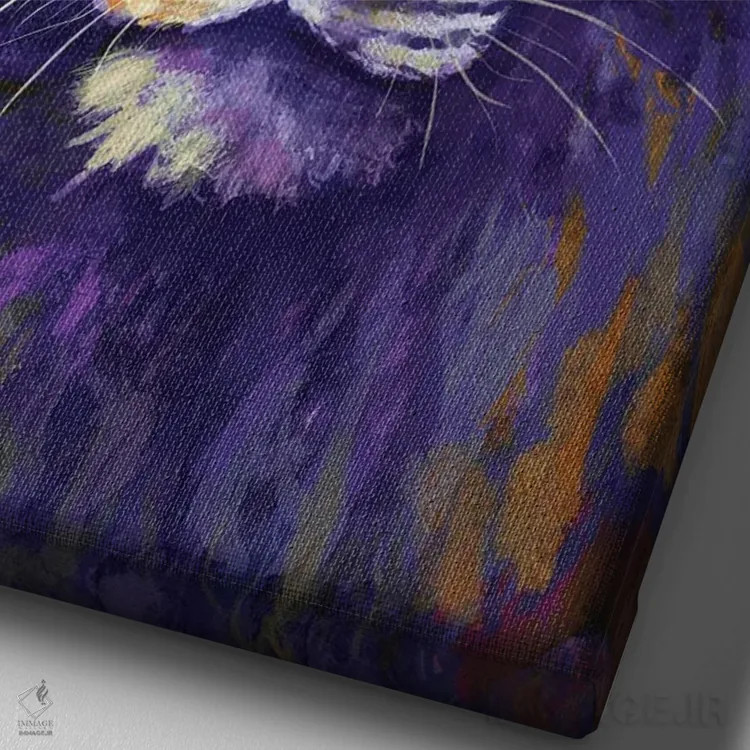 تابلو دکوراتیو شاه شیرها اثر لوییز گلبی - نمای نزدیک بافت بوم