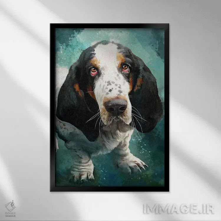 تابلو دکوراتیو بست هاوند اثر لوییز گلبی - نمای قابدار مشکی