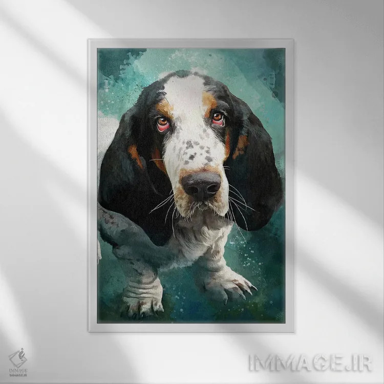 تابلو دکوراتیو بست هاوند اثر لوییز گلبی - نمای قابدار سفید