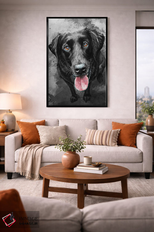 تابلو دکوراتیو لابرادور مشکی اثر لوییز گلبی - D2B