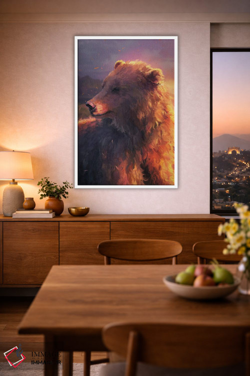 تابلو دکوراتیو خرس قهوه ای مارسیکا اثر لوییز گلبی - D1W