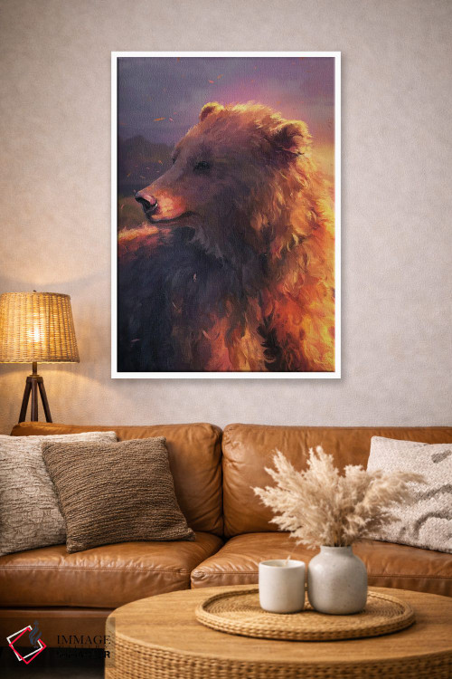 تابلو دکوراتیو خرس قهوه ای مارسیکا اثر لوییز گلبی - D2W