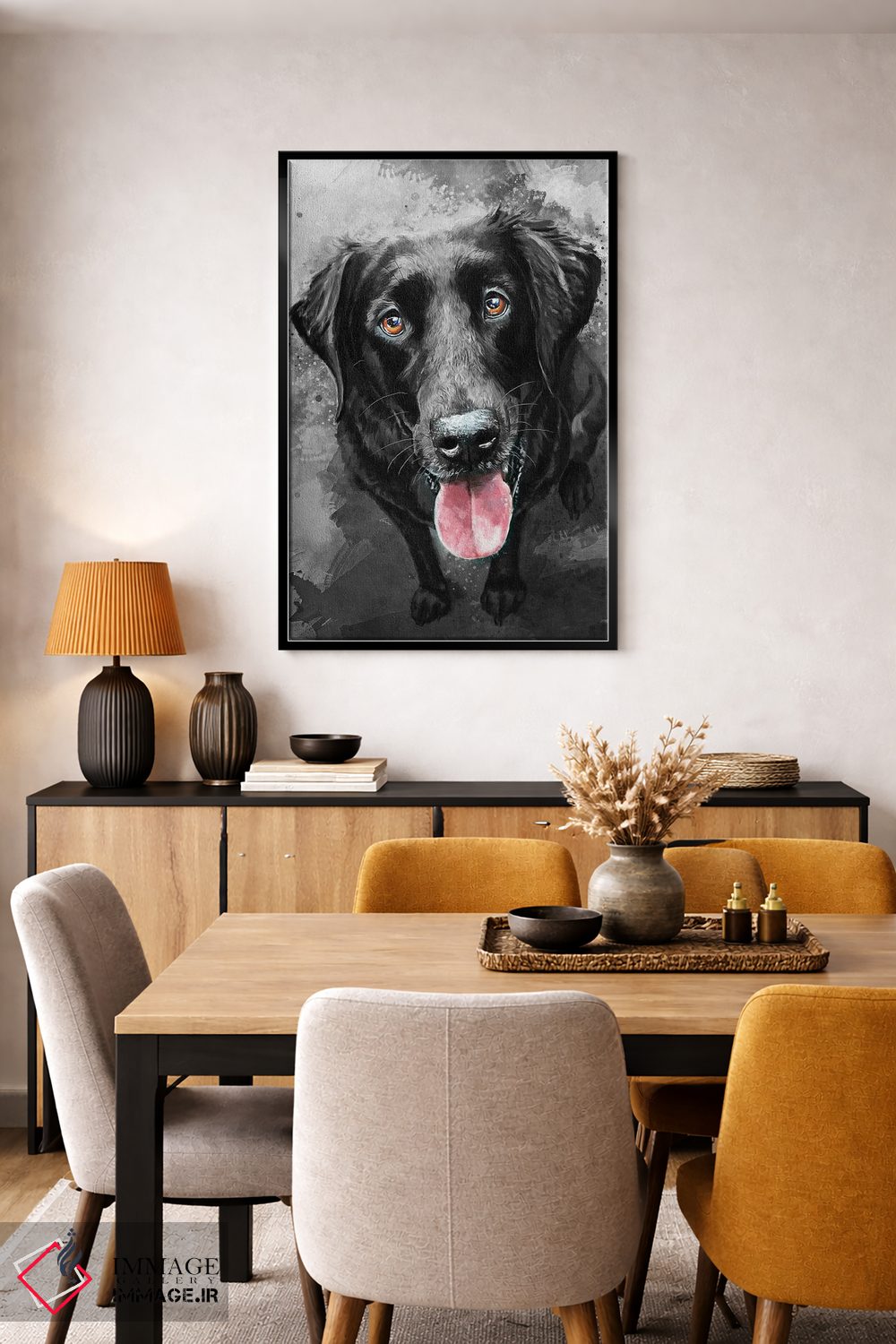 تابلو دکوراتیو لابرادور مشکی اثر لوییز گلبی - D5B