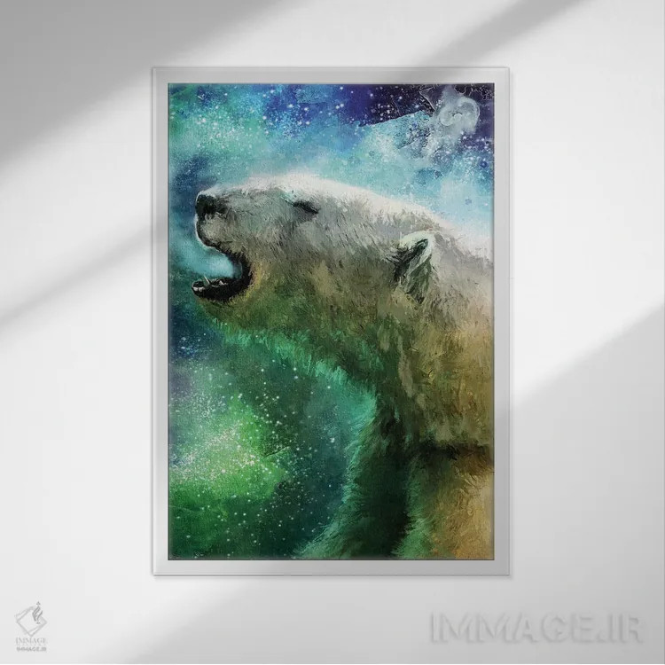 تابلو دکوراتیو شفق قطبی اثر لوییز گلبی - نمای قابدار سفید