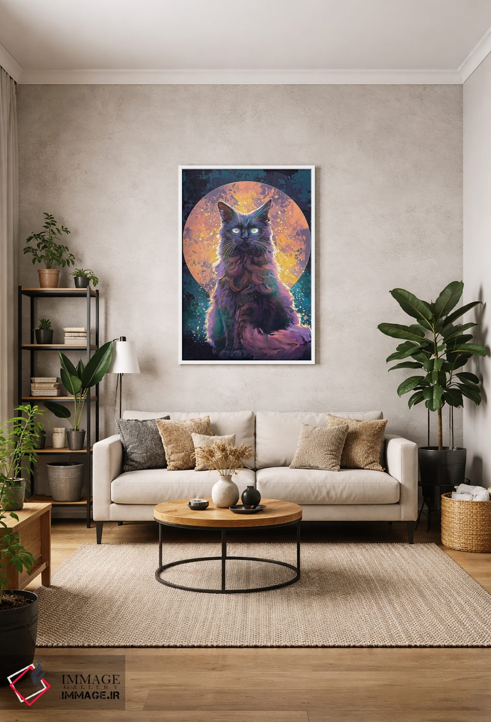 تابلو دکوراتیو گربه مهتابی اثر لوییز گلبی - D1W
