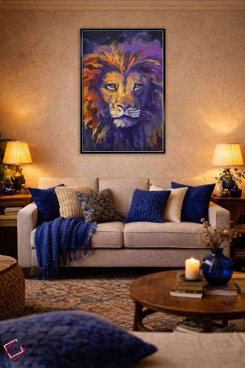 تابلو دکوراتیو شاه شیرها اثر لوییز گلبی - D4B