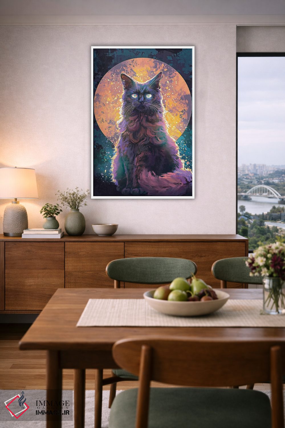 تابلو دکوراتیو گربه مهتابی اثر لوییز گلبی - D6W