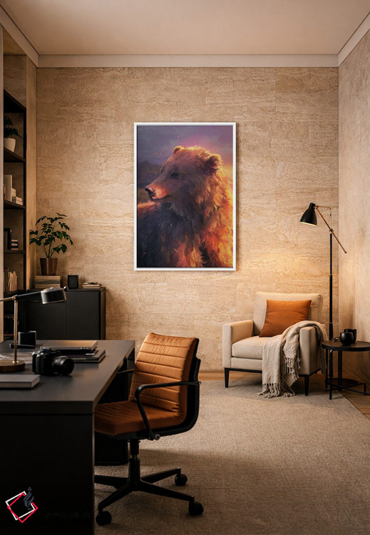 تابلو دکوراتیو خرس قهوه ای مارسیکا اثر لوییز گلبی - D6W