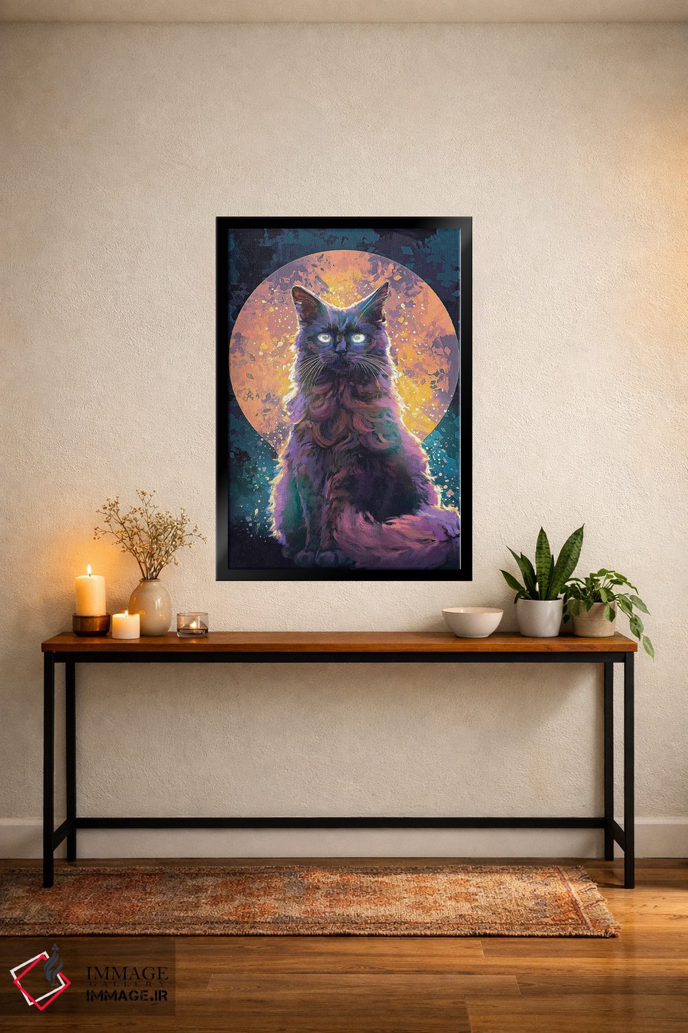 تابلو دکوراتیو گربه مهتابی اثر لوییز گلبی - D5B