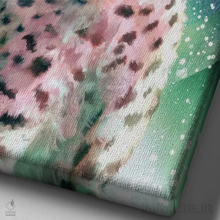 تابلو دکوراتیو یشم اثر لوییز گلبی - نمای نزدیک بافت بوم